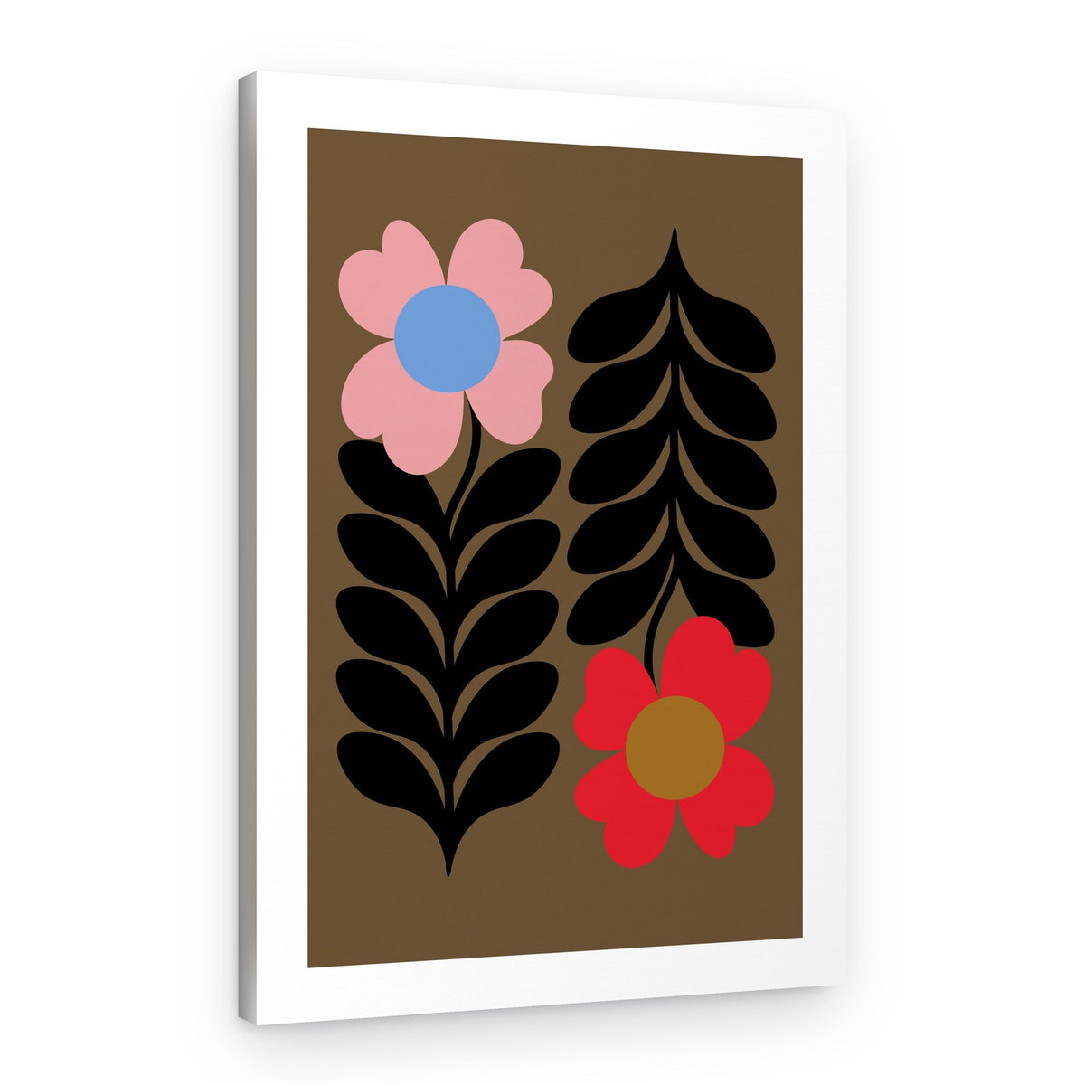 Colorful Folk Flowers – Canvas Print