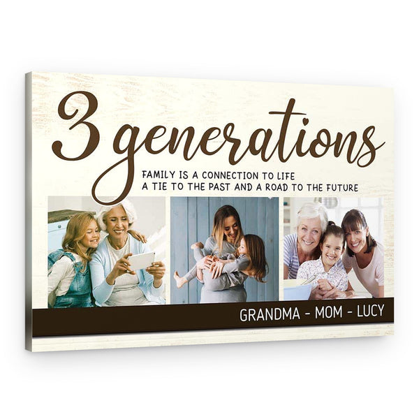 3 Generations Custom Photo Canvas Print