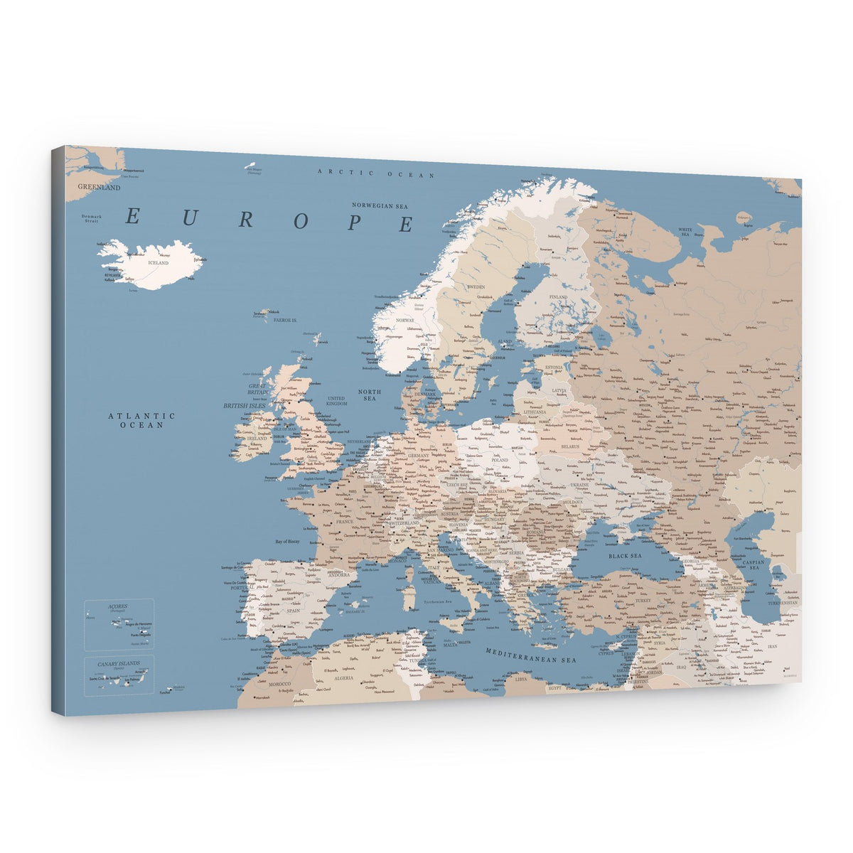 Vintage European Political Map – Canvas Print