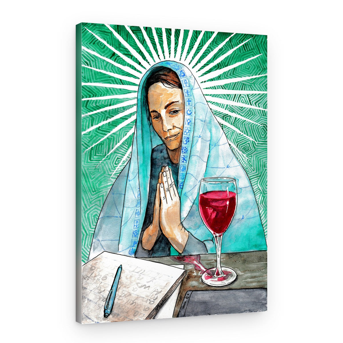 Spiritual Woman Contemplating – Canvas Print