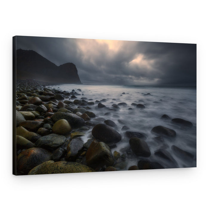 Moody Coastal Rocks – Canvas Print