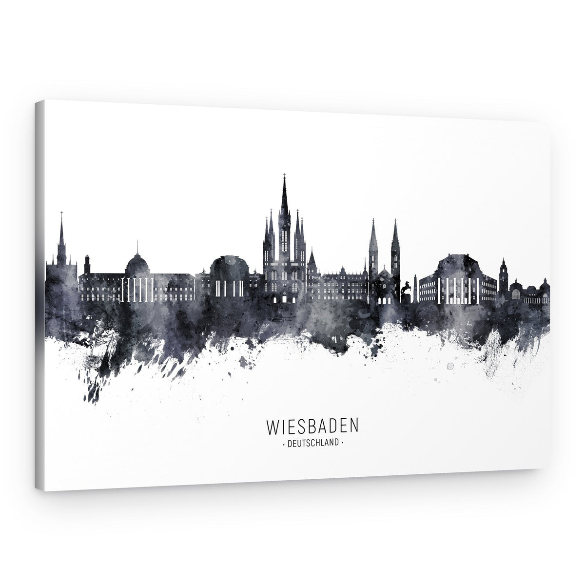 Wiesbaden Watercolor Skyline – Canvas Print