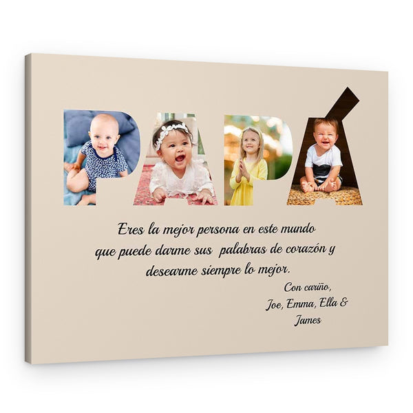 Spanish Papá Custom Canvas Print