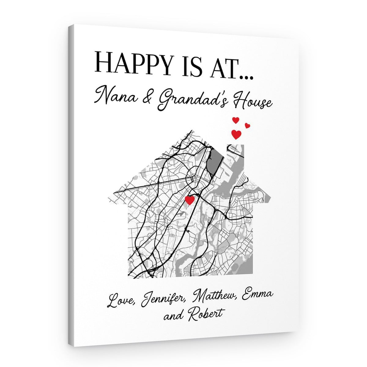 Happy Is At Nana And Grandad‘s House Canvas Print – Canvas Print