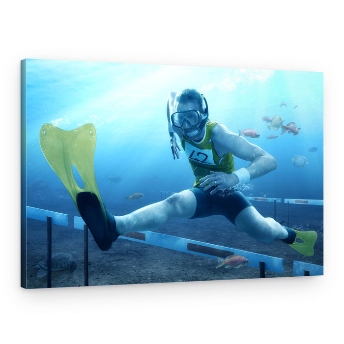 Underwater Hurdle Race – Canvas Print
