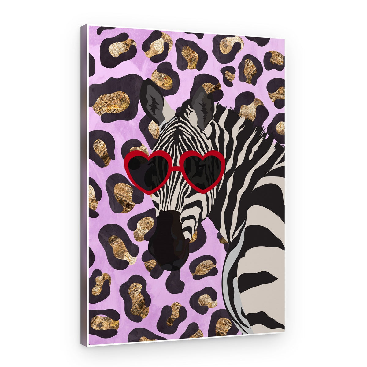 Zebra Heart Sunglasses – Canvas Print