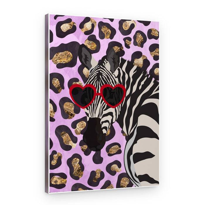 Zebra Heart Sunglasses – Canvas Print