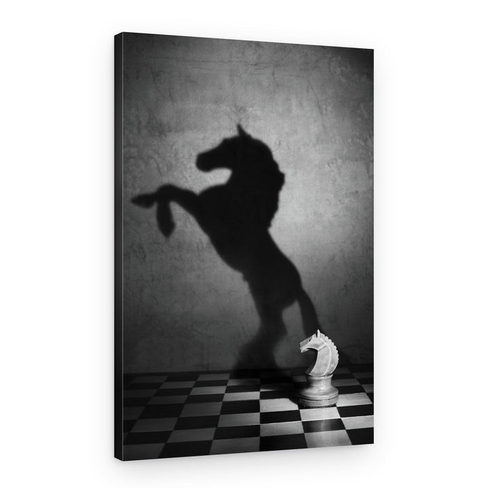 Chess Knight Horse Shadow – Canvas Print