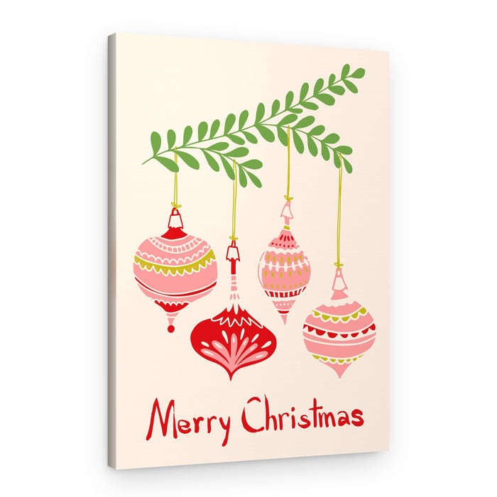 Merry Christmas Ornaments – Canvas Print