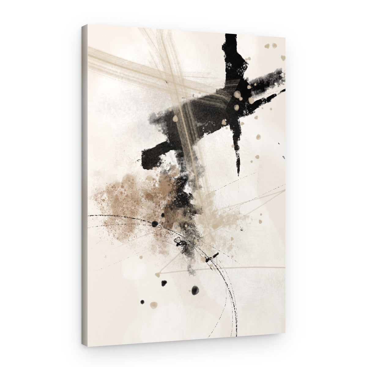 Dark Brushstroke Abstract – Canvas Print