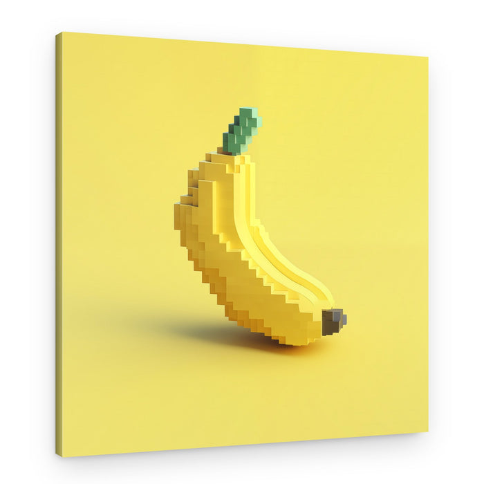 Yellow Pixel Banana – Canvas Print