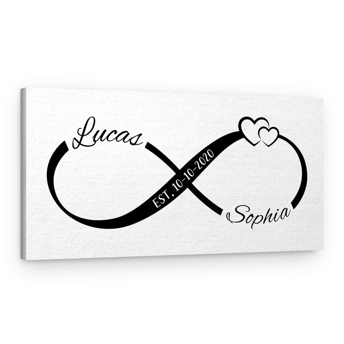 Personalized Infinity Heart Monogram Canvas Print – Canvas Print