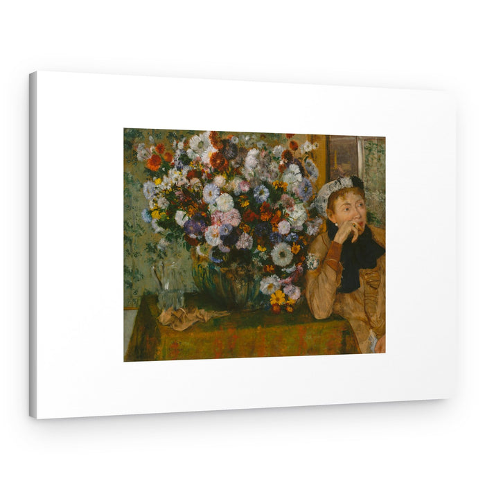 A Woman Seated Beside a Vase of Flowers No.2 – Canvas Print