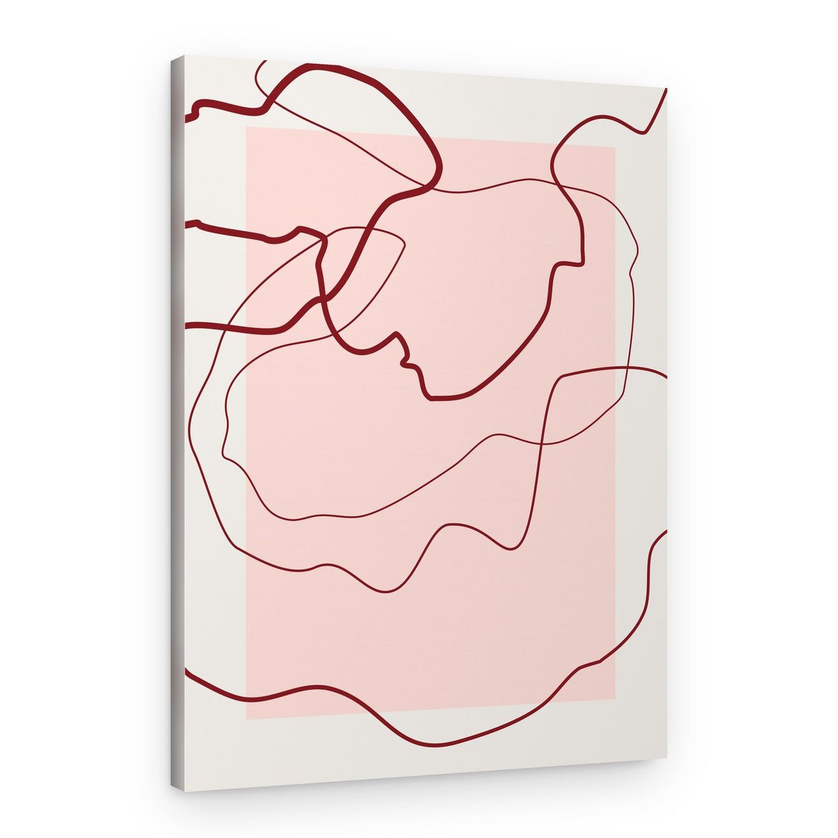 Flowing Crimson Lines – Canvas Print