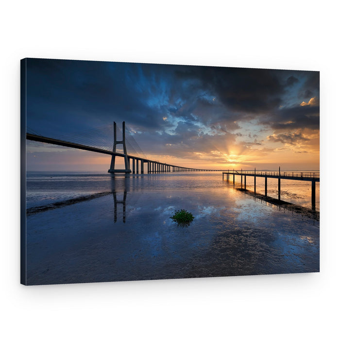 Long Bridge Sunset Reflections – Canvas Print