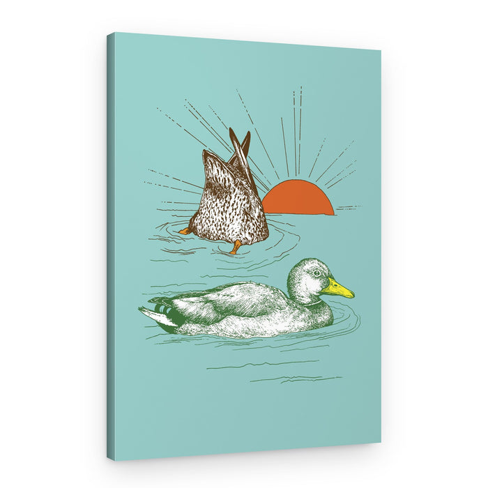 Ducks in Peaceful Water – Canvas Print