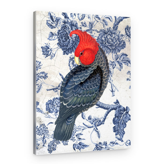 Red Cockatoo Chinoiserie – Canvas Print