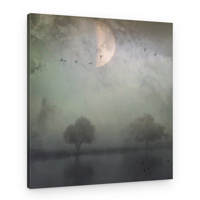 Misty Moon Lake – Canvas Print