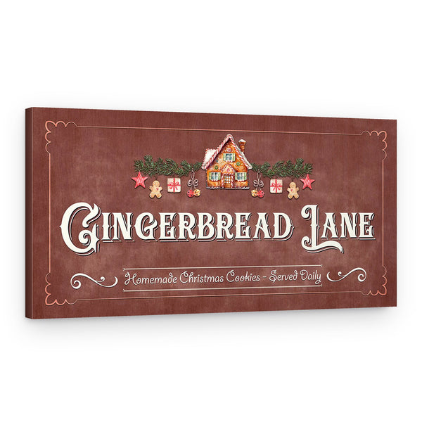 Gingerbread Lane Sign Canvas Art
