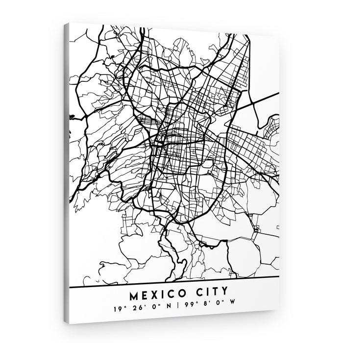 Mexico City Urban Map – Canvas Print