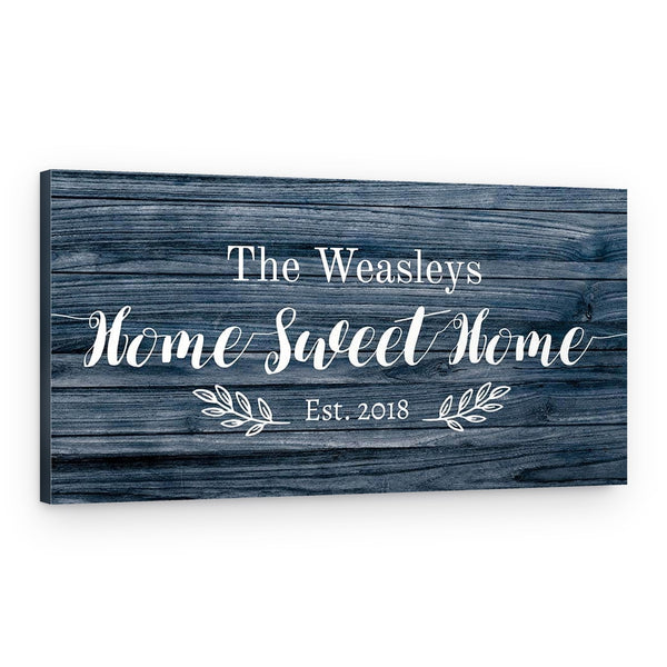 Home Sweet Home Family Name Custom Canvas Print