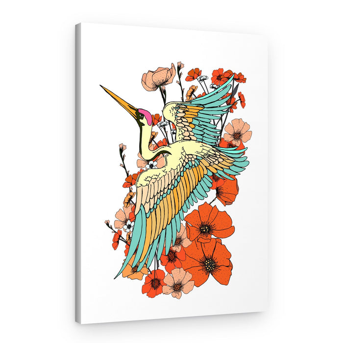 Vibrant Floral Flight – Canvas Print