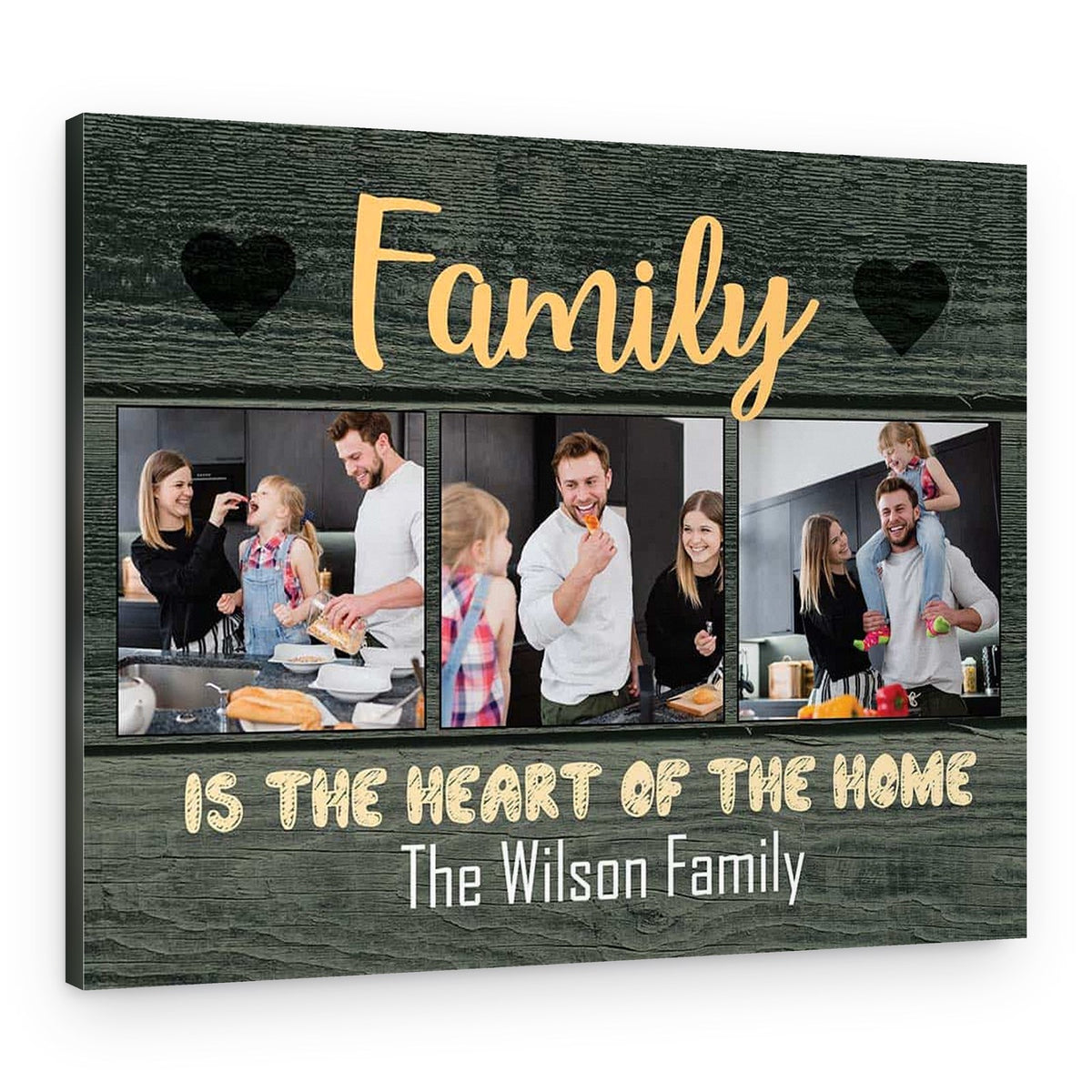Family Is The Heart Of The Home Custom Photo Canvas Print – Canvas Print