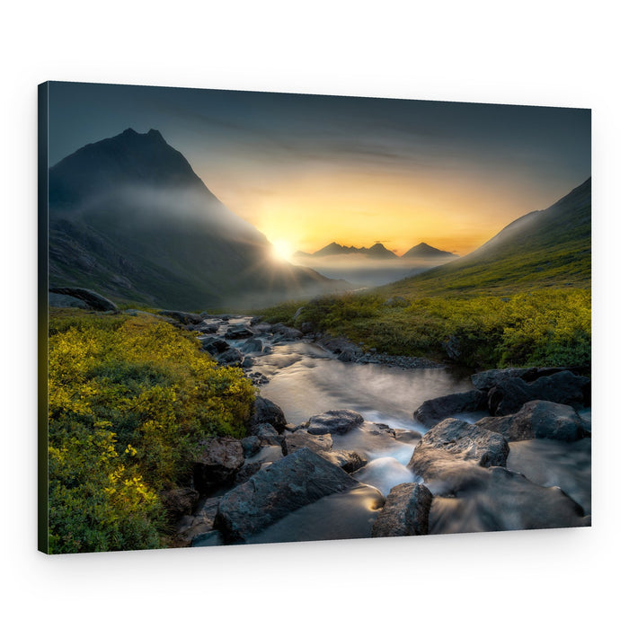 Golden Mountain Stream – Canvas Print