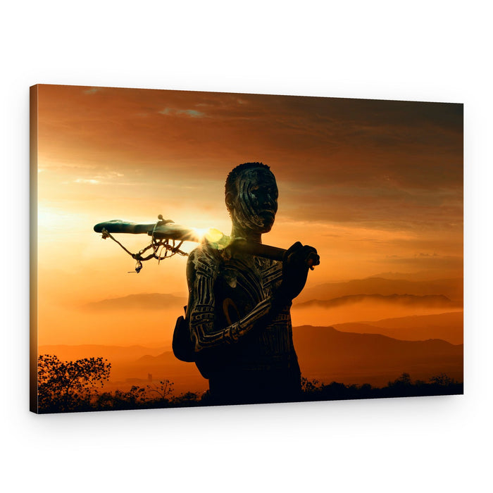 Tribal Warrior Sunset – Canvas Print