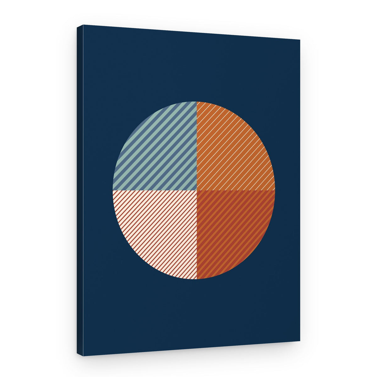Divided Striped Circle – Canvas Print