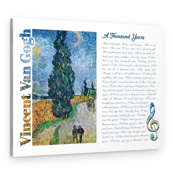 Vincent Van Gogh Road With Cypress And Star Song Lyrics Canvas Art