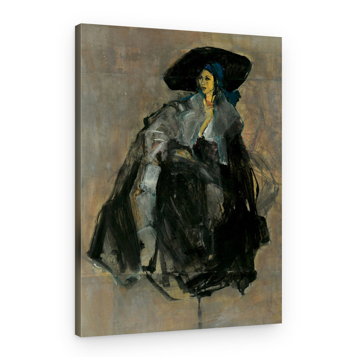 Mysterious Woman In Hat – Canvas Print