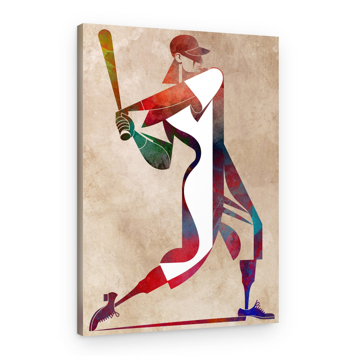 Dynamic Baseball Batter – Canvas Print