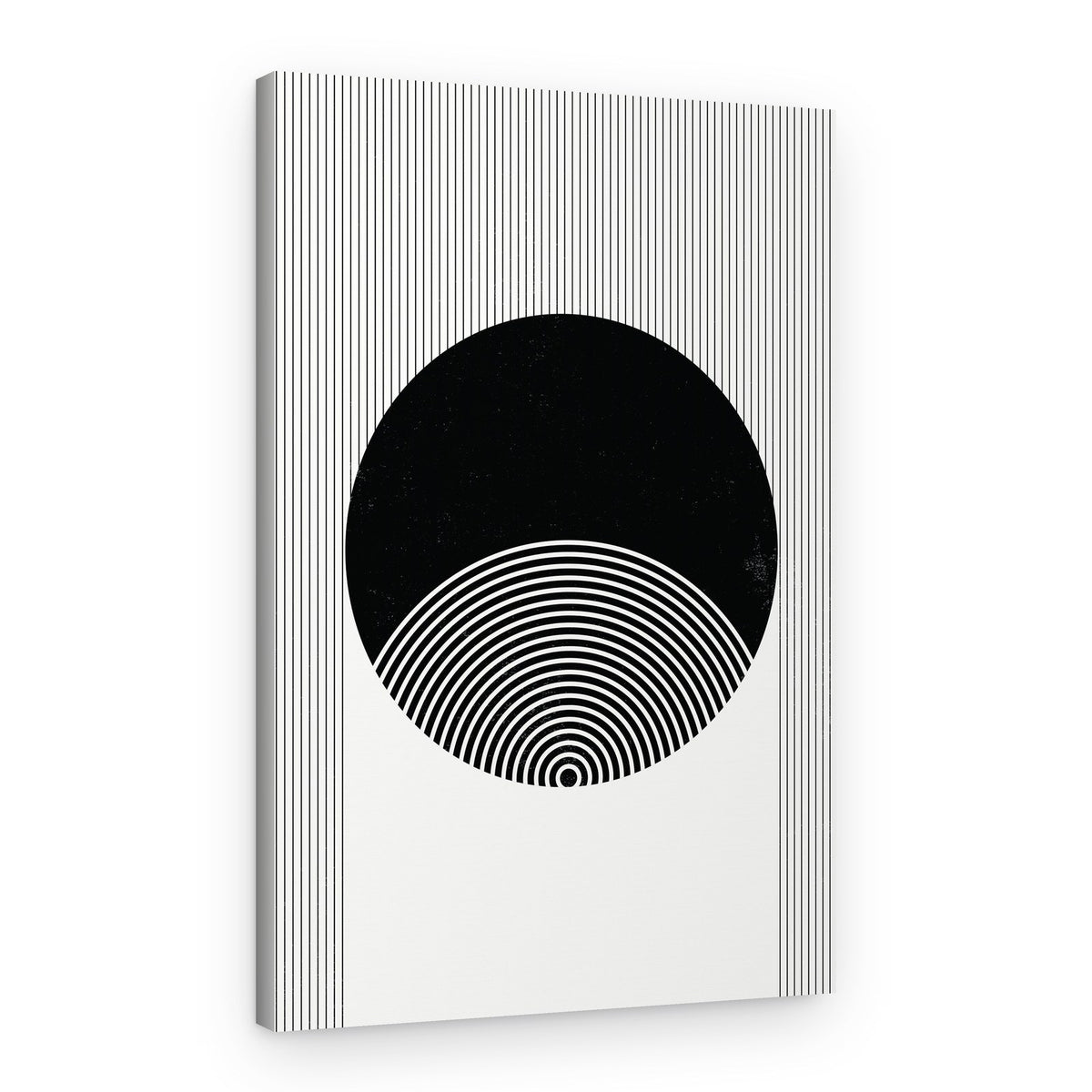 Concentric Black Circle – Canvas Print