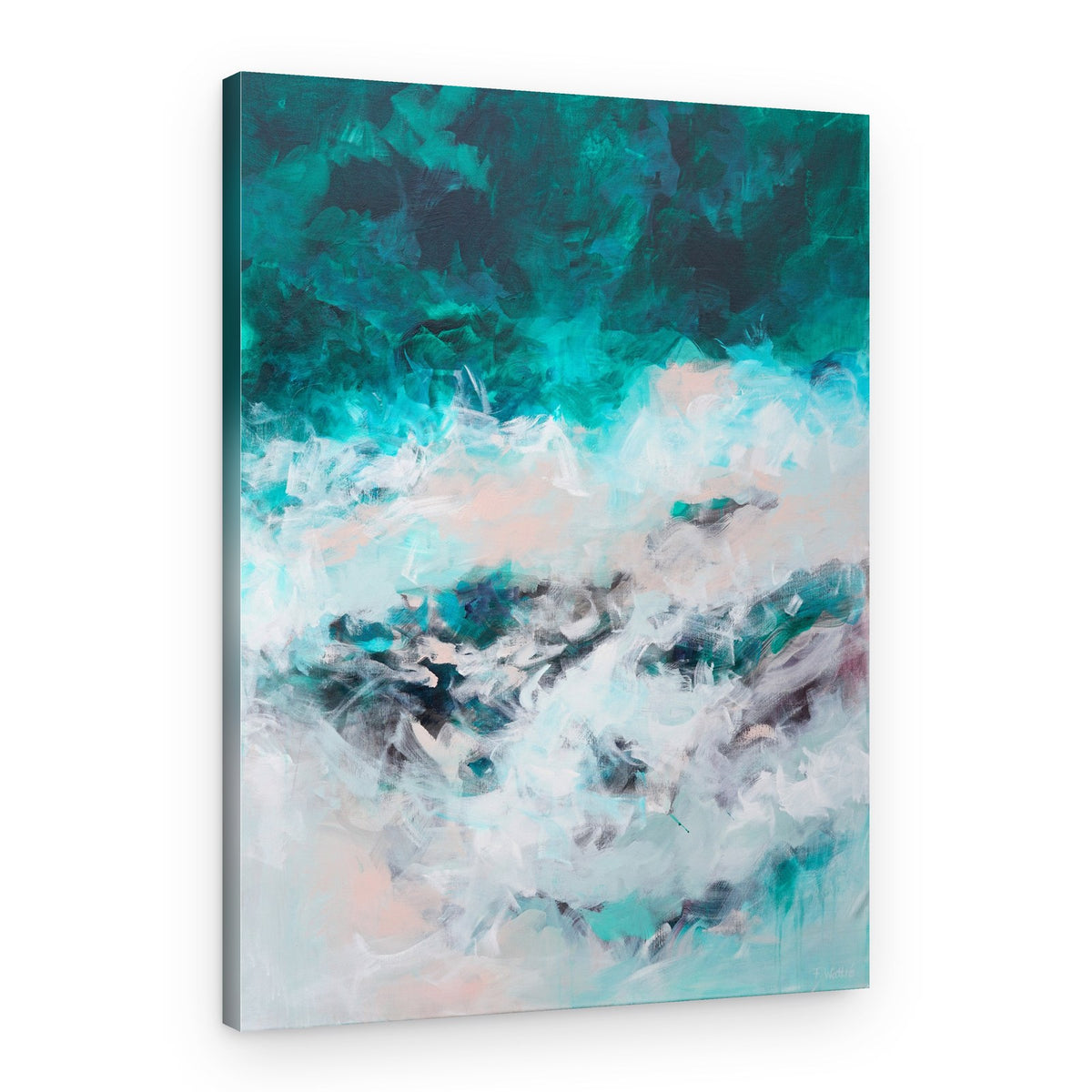 Turbulent Teal Waves – Canvas Print