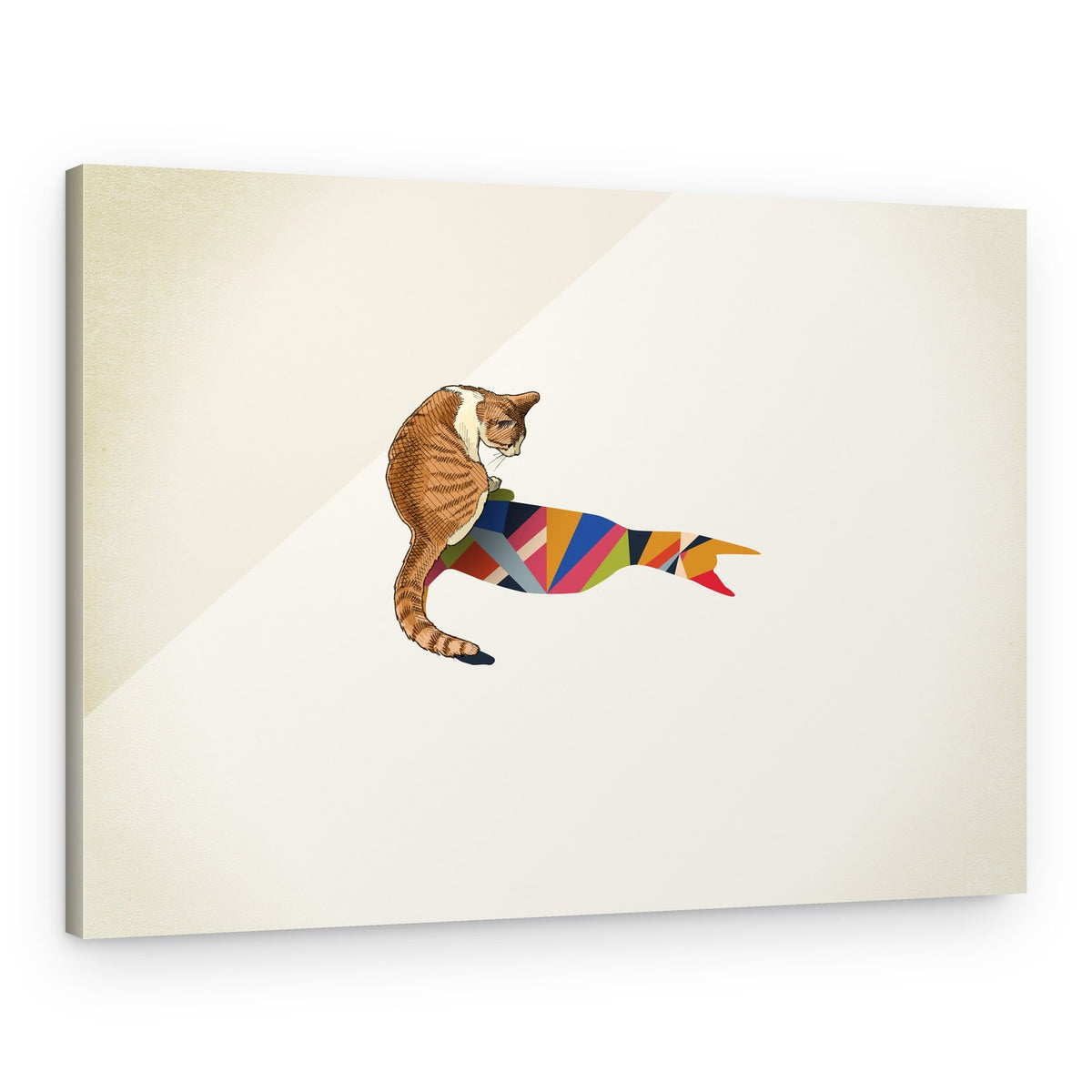 Ginger Cat Geometry – Canvas Print