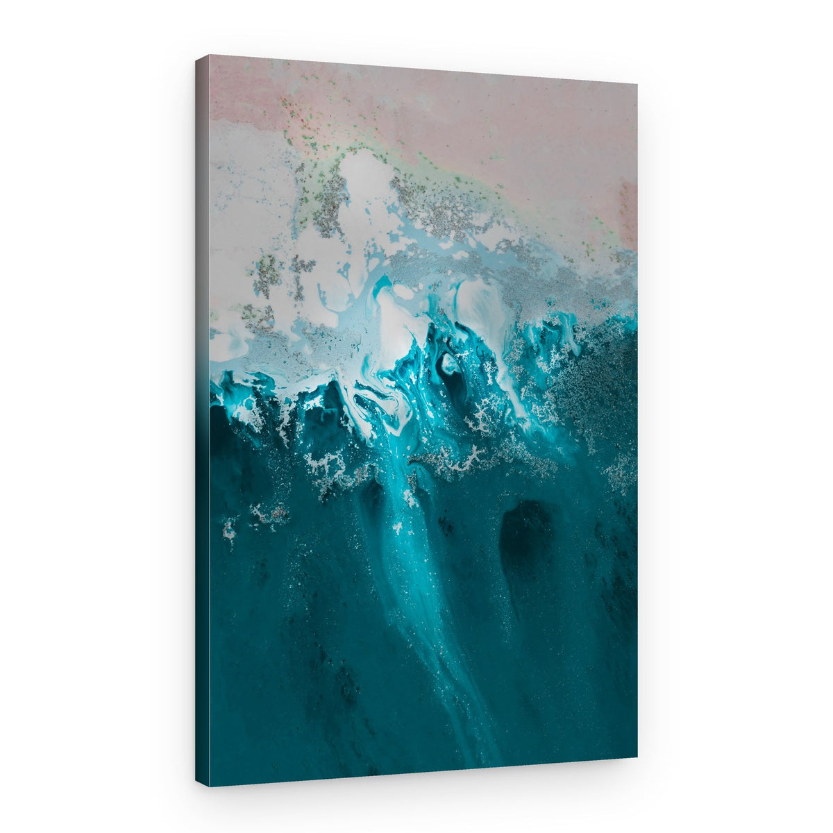 Water Vibrant Aqua Drop Off Trickle – Canvas Print