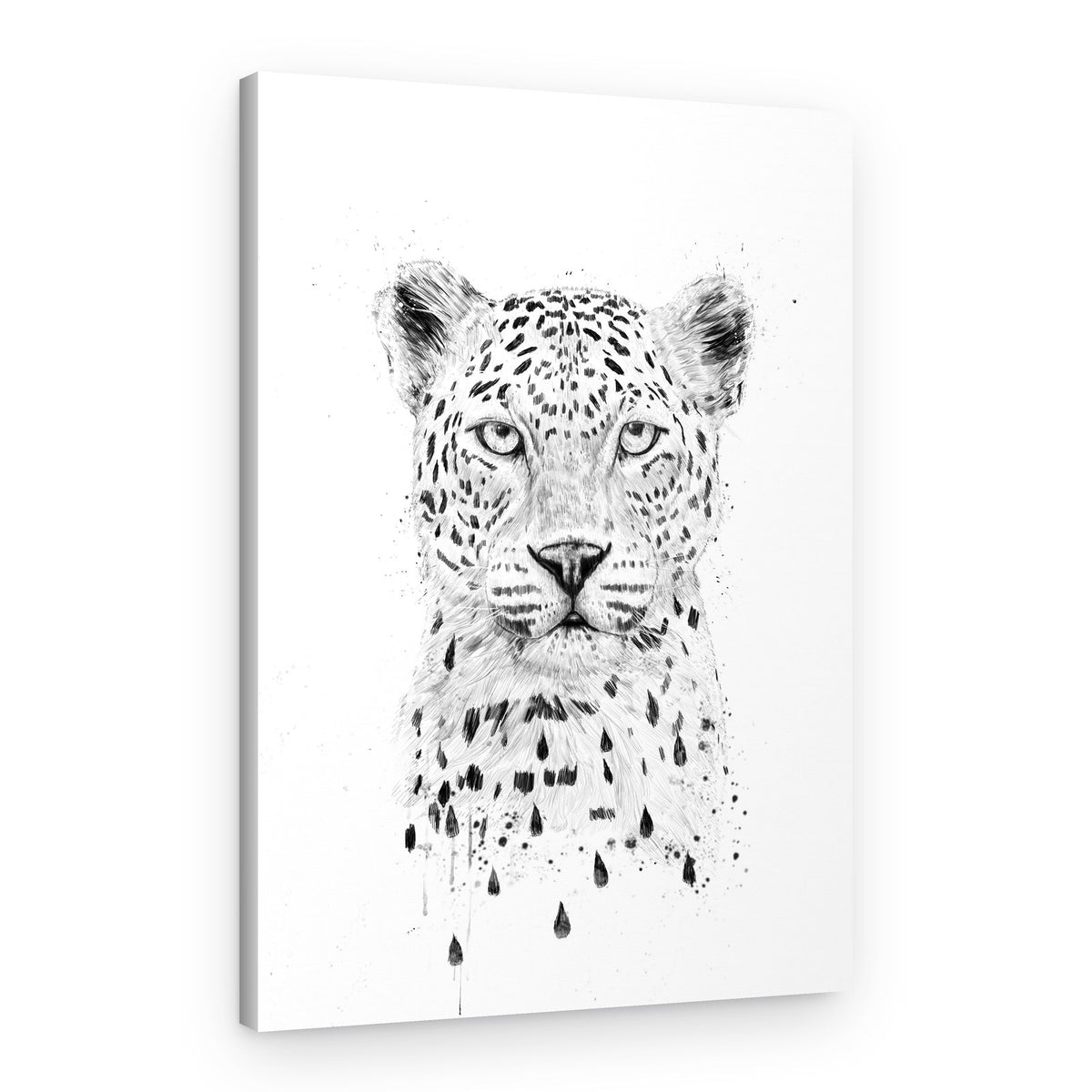 Wild Leopard Drip Art – Canvas Print