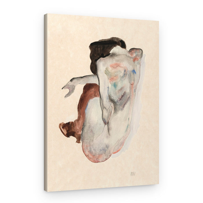 Crouching Nude In Shoes and Black Stockings 1912 – Canvas Print