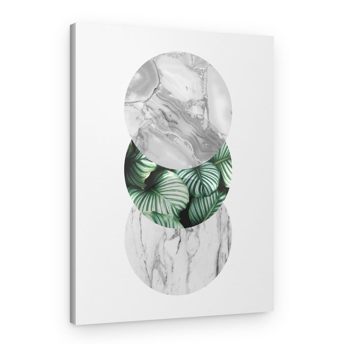 Stacked Marble Leaves – Canvas Print