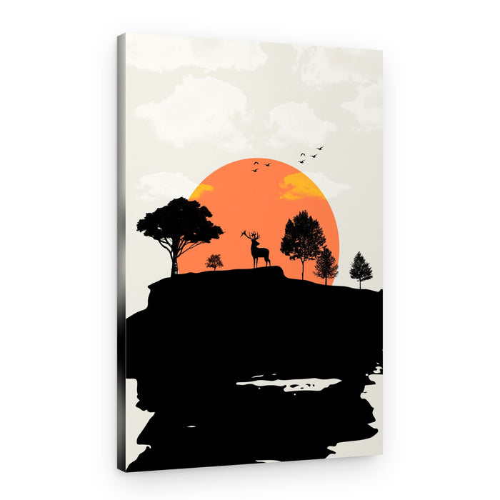 Majestic Deer Sunset – Canvas Print
