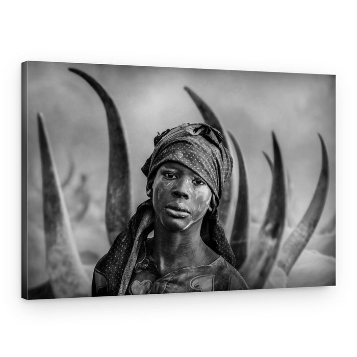 Child with Tribal Horns – Canvas Print