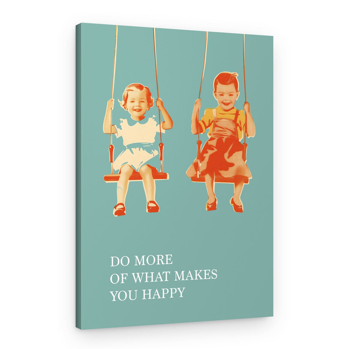Smiling Girls on Swings – Canvas Print