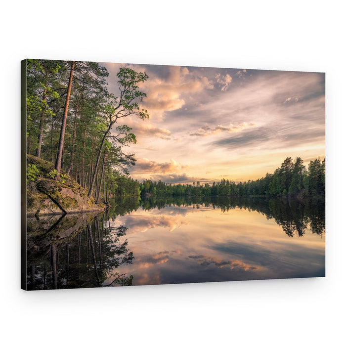 Golden Lake Reflections – Canvas Print