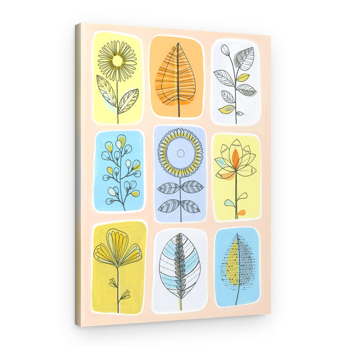 Floral Harmony Blocks – Canvas Print