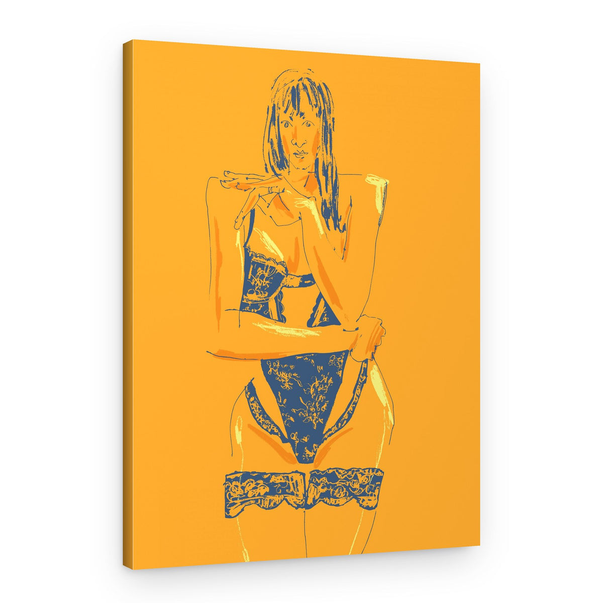 Seductive Woman In Lingerie – Canvas Print