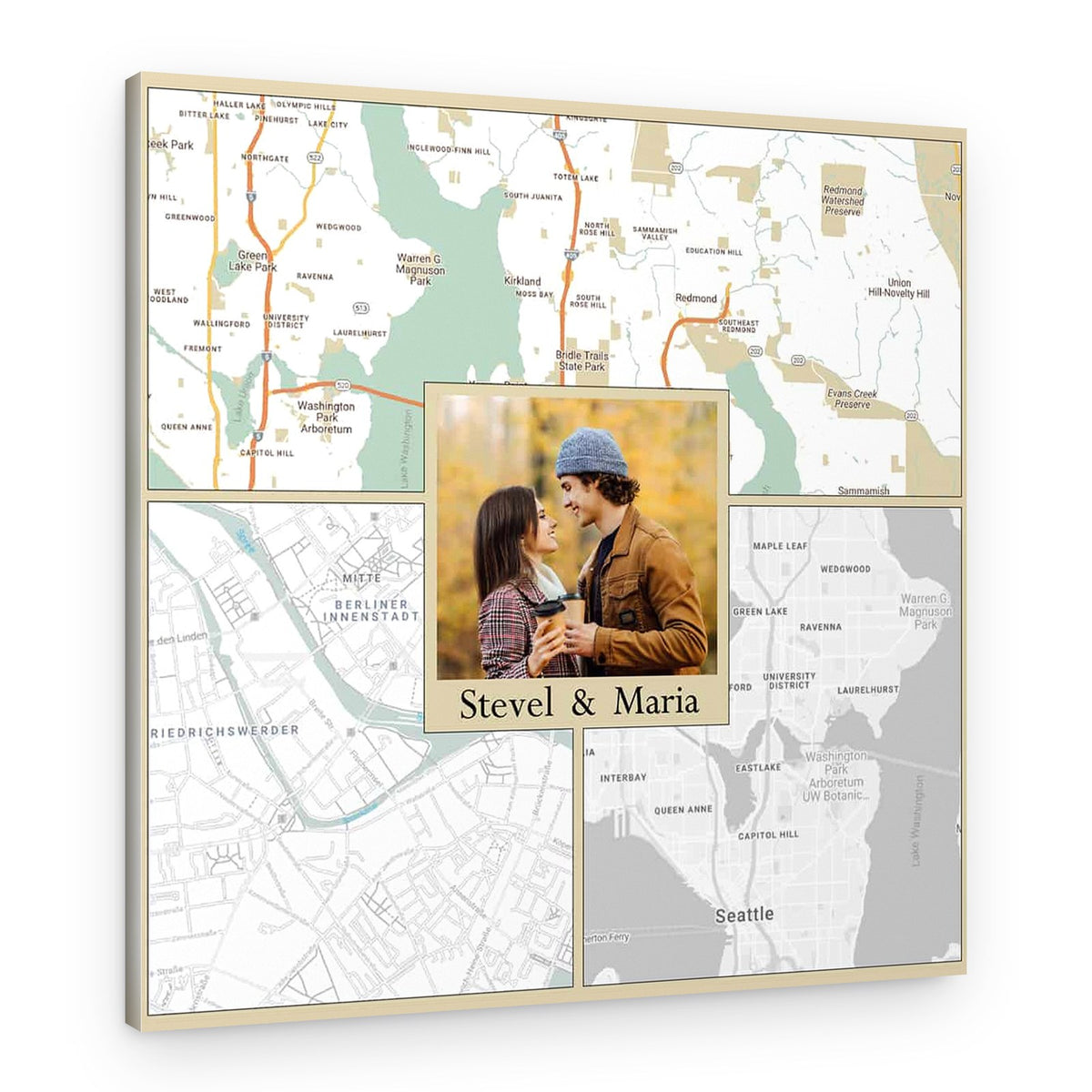 Personalized Travel Memories Canvas Print – Canvas Print – 3 Places
