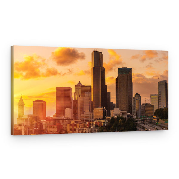 Seattle, Washington Skyline Canvas Wall Art – Collection A