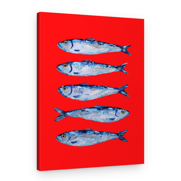 Bold Blue Sardines – Canvas Print