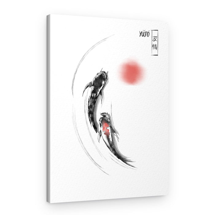Black Koi Red Sun – Canvas Print